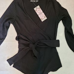 BOOHOO Bodysuit, Womens size 4, black